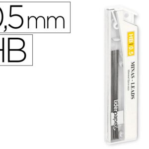 Minas liderpapel grafito 0,5 mm hb tubo de 12 minas longitud 60 mm.